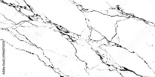 Minimal white marble texture with fine, sharp black veins and scattered organic patterns. Perfect for elegant backgrounds, product packaging, and modern architectural surface designs.	