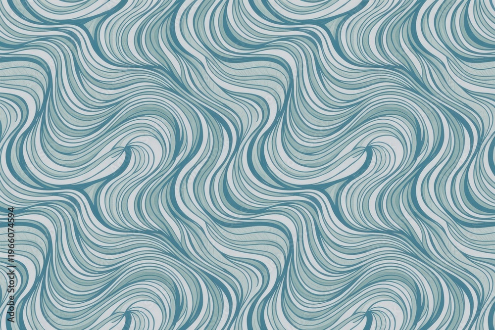 Obraz premium Abstract flowing wave pattern with varying shades of teal and light blue creating a serene aesthetic