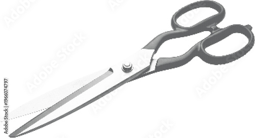 Classic tailor sewing scissors halftone design concept with dots texture for fashion craft and professional dressmaking.