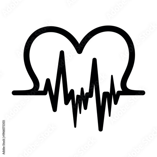 Heartbeat line icon vector illustration, symbolizing health, love, and medical care.