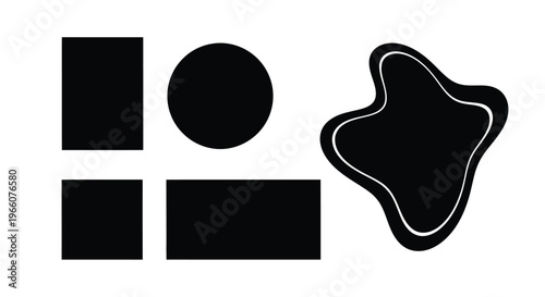 Abstract geometric shapes in black and white a striking silhouette