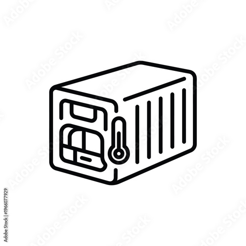 Reefer Container Soft Stroke Minimalist Vector