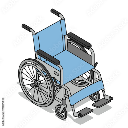 Blue and Gray Manual Wheelchair for Mobility and Accessibility Needs.