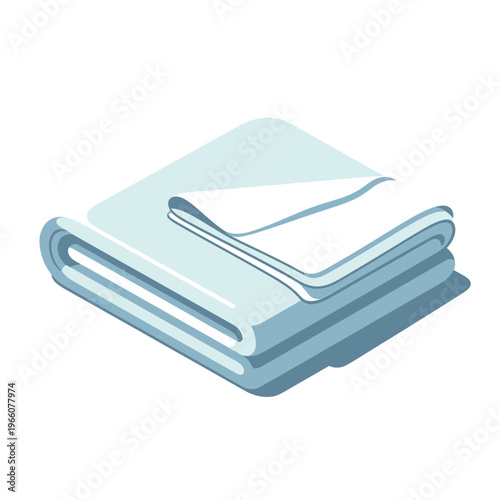 Clean folded white towel for bathroom or spa use.