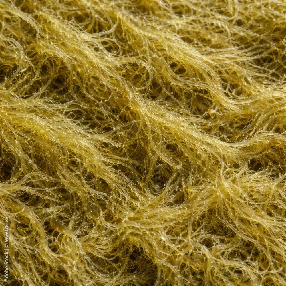 Fototapeta premium Marine Algae Texture Seamless Pattern. Close-up algae growth surface detail. Natural aquatic plant design. Realistic algae texture background. Detailed underwater macro close-up. Organic marine patter