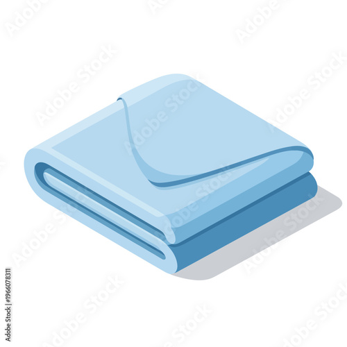 Soft Blue Folded Towel for Bathroom or Spa.