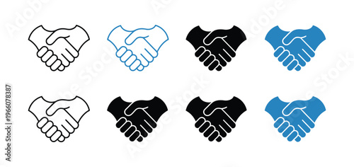 Business contract icons, handshake agreement symbol, legal and financial regulation signs, corporate deal concept, professional networking elements, partnership trust visuals, clean modern design for 