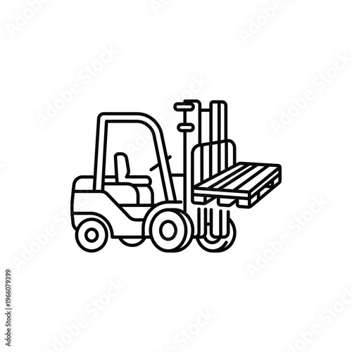 Forklift Soft Stroke Minimalist Vector