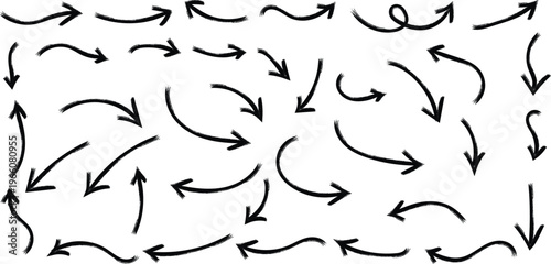 chaotic arrows vector illustration, flat design