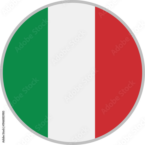 Circular Italy National Flag Icon Badge