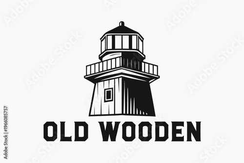Iconic lighthouse silhouette black and white vector for nautical adventure and exploration