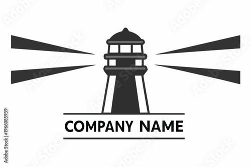 Rustic coastal tower lighthouse silhouette, wooden structure for maritime harbor navigation beacon