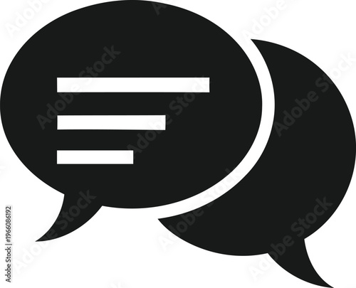 Chat speech bubbles icon with equal sign