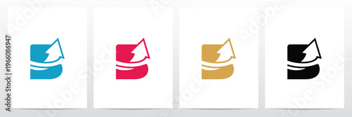 letter b logo with arrow design concept logo template
