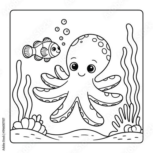 Two cartoon animals hugging with hearts floating around them isolated on white background, Vector