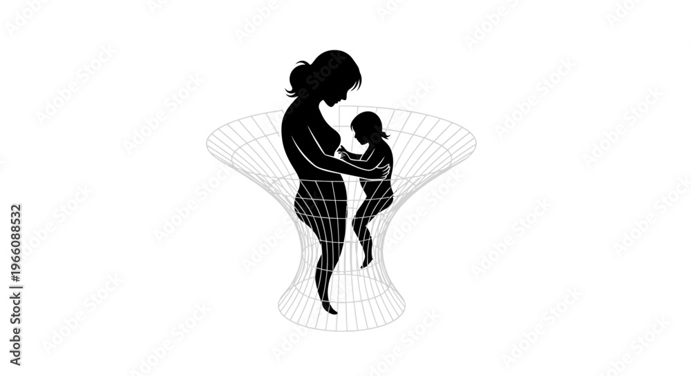 Obraz premium Mother holding baby in her arms.