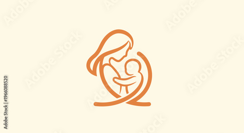 Mother holding baby in love.