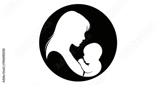 Mother Holding Newborn Baby Close.