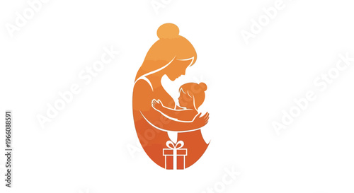 Mother holding newborn baby close.