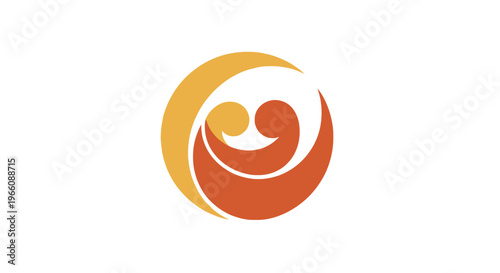 Orange and Yellow Abstract Emblem Logo.