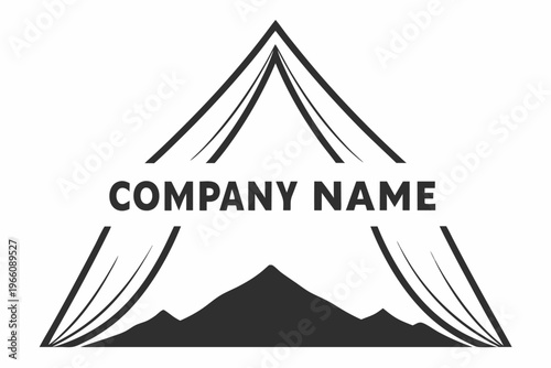 Camping and Backpacking Silhouette of a Mountain Landscape Framed by a Tent Door