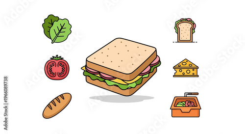 Sandwich with fresh ingredients on plate.