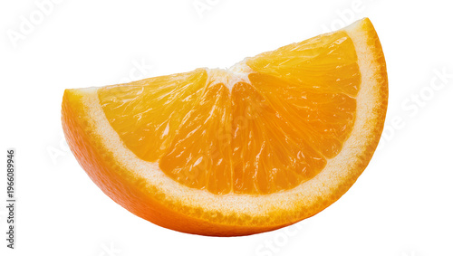 Canvastavla Sweet ripe orange fruit slice showing textured peel and juicy flesh, isolated on
