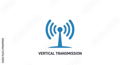 Blue wireless antenna tower symbol.