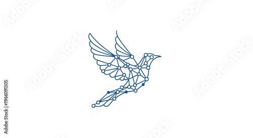 Detailed illustration of a flying bird.