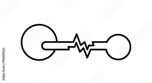 Electric Connection Symbol Line Art.