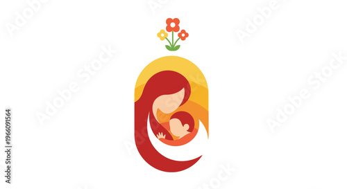 Mother and child love symbol.