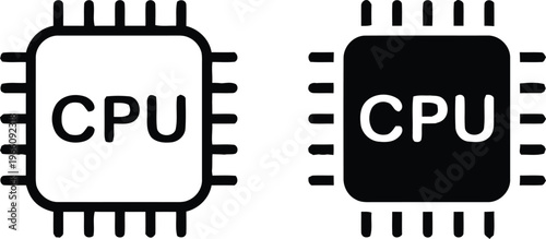 Central processing unit cpu chip illustration