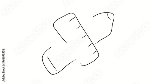 Pencil, ruler, drawing, study, work. Contour drawing, silhouett animation. Continuous line. Isolated on white. Video 4k object illustration self-drawing. Object construction. Minimalist continuous lin