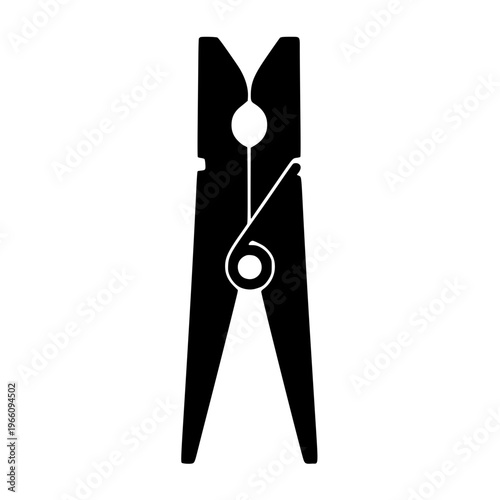 Clothespin abstract concept black white icon