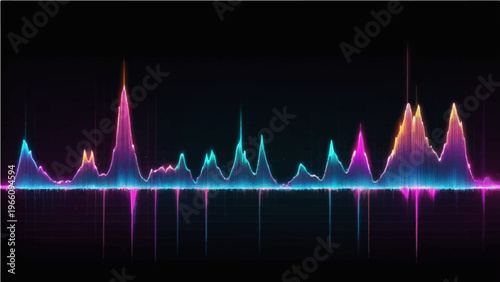 A vibrant visualization of sound waves pulses with energy, illuminated against a deep dark background, capturing the essence of music and audio.