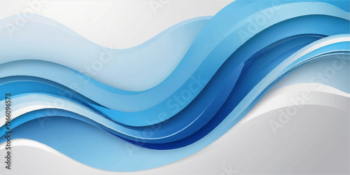 An artistic abstract blue wave background featuring a curved vector design with light lines and motion patterns for a modern wallpaper decoration template