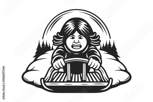 Black and white silhouette of a person pulling a suitcase, concept of travel and airport departure