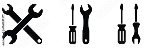 Repair Maintenance Tools Icon Set, Tool Collection, Wrench And Screwdriver Icons, Hammer And Pliers Symbols, Workshop Graphics, Mechanical Repair Illustration, Maintenance Concept, Hand Tools Desi