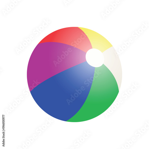 Free Download Multicolored beach ball with segments in red yellow green blue purple and white. - GFXLoad