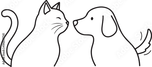 Black and white line of three wolves howling at the moon line wolf