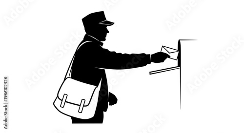 1 may, may day, Labor day icons representing international workers, silhouette of a postman delivering letter mail, vector