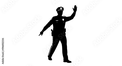 1 may, may day, Labor day icons representing international workers, silhouette of a police officer directing traffic with hand, vector