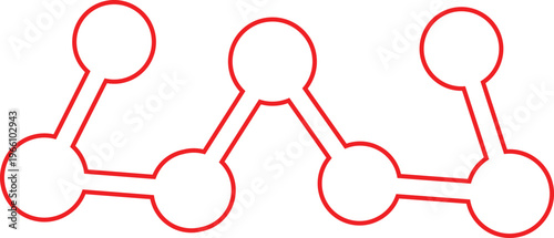 Three stylized red outlined spoons arranged horizontally on a white background creating a simple minimalist design