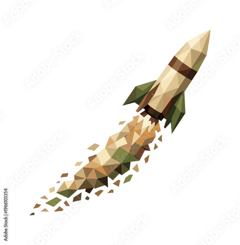 Low-poly vector illustration of a calm swell beginning to form into a wave, angular polygon water planes lifting gently upward