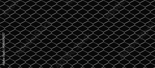 Wire net fence vector realistic background, chain link mesh pattern with metal texture, steel fencing material on black