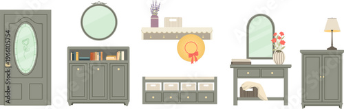 Detailed living room interior with vintage and cottagecore elements.