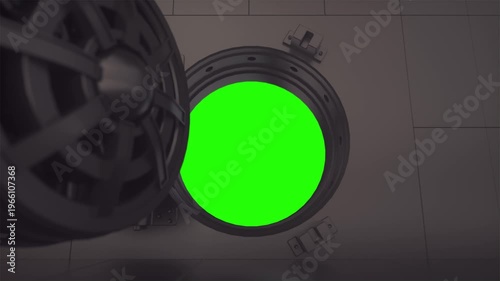 Dark Metallic Vault Door Reveal With Zoom In and Chroma Key
