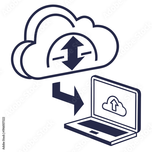 Cloud storage syncing with laptop computer synchronize