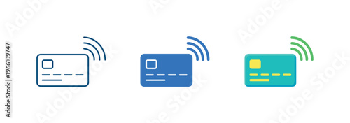 Contactless payment card icons showing wireless transaction signals