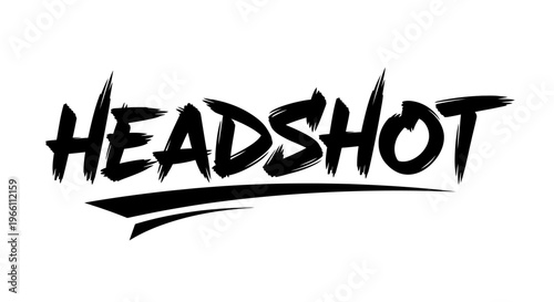 Headshot Text Logo, Brush Stroke Style, Gaming and Esports Title